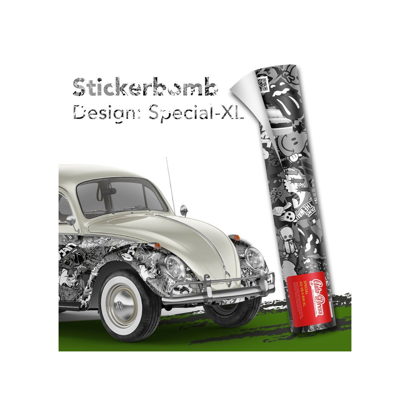Zielflagge-Klebefolie Schwarz-Weiß für Car-Wrapping Online Shop StickersLab